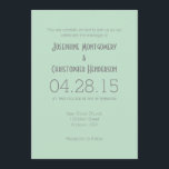 Mint Green Grey Simple Modern Wedding Invitation Kaart<br><div class="desc">Producten die u kunt aanpassen met uw afbeeldingen of tekst.</div>