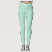 Mint Green Grey Stripe Leggings (Voorkant)