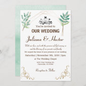 Mint Green groen Uitnodiging (Voorkant / Achterkant)