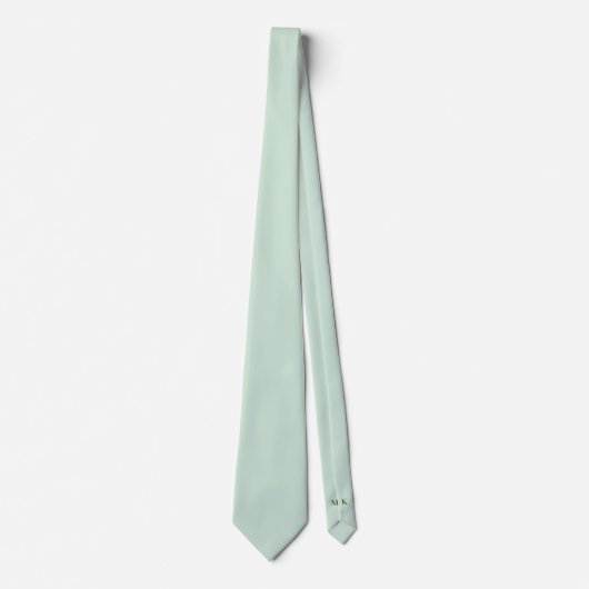 Mint Green Groom en Groomsmen Initialen Wedding Stropdas (Voorkant)