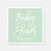 Mint Green Hand Geletterd Baby shower Papier serve Servetten (Voorkant)