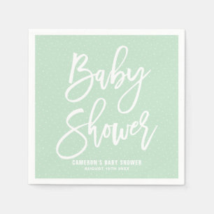 Mint Green Hand Geletterd Baby shower Papier serve Servetten