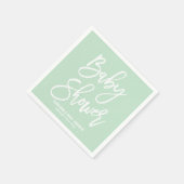 Mint Green Hand Geletterd Baby shower Papier serve Servetten (Hoek)