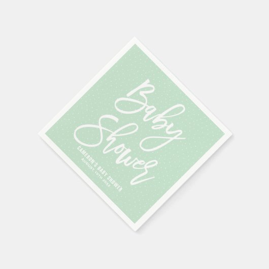 Mint Green Hand Geletterd Baby shower Papier serve Servetten (Hoek)
