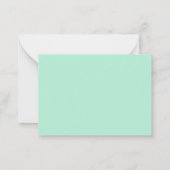 Mint Green Handgeschreven Naam Notitiekaarten Notitiekaartje (Achterkant)