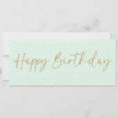 Mint Green Happy Birthday Cadeaubon Kaart (Achterkant)