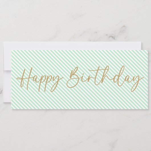 Mint Green Happy Birthday Cadeaubon Kaart (Achterkant)