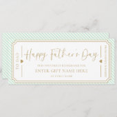 Mint Green Happy Vaderdag Cadeaubon Kaart (Voorkant / Achterkant)