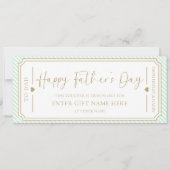 Mint Green Happy Vaderdag Cadeaubon Kaart (Voorkant)