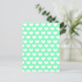 Mint Green Hearts Briefkaart (Staand voorkant)