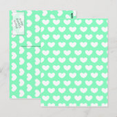 Mint Green Hearts Briefkaart (Voorkant / Achterkant)