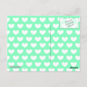 Mint Green Hearts Briefkaart (Achterkant)