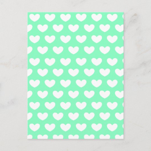Mint Green Hearts Briefkaart (Voorkant)