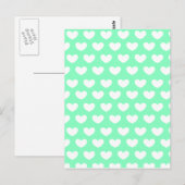Mint Green Hearts Briefkaart (Voorkant / Achterkant)