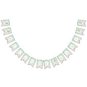 Mint Green Hedgehog Baby shower Bunting Flag Vlaggetjes (Alle)