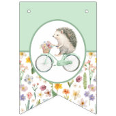 Mint Green Hedgehog Baby shower Bunting Flag Vlaggetjes (Tweede vlag)