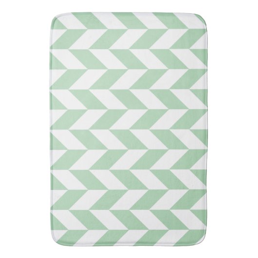 Mint Green Herringbone Pattern Badmat (Voorkant Verticaal)