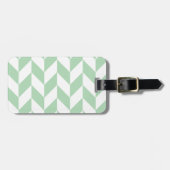 Mint Green Herringbone Pattern Bagagelabel (Voorkant horizontaal)