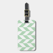 Mint Green Herringbone Pattern Bagagelabel (Voorkant verticaal)