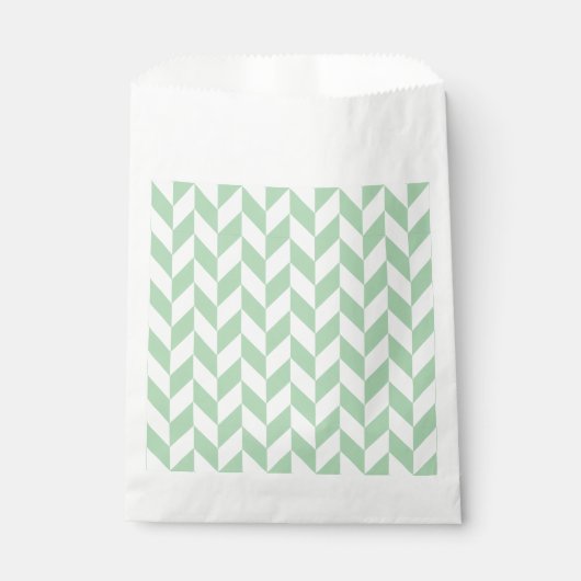 Mint Green Herringbone Pattern Bedankzakje (Voorkant)