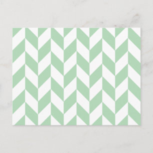 Mint Green Herringbone Pattern Briefkaart