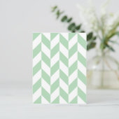 Mint Green Herringbone Pattern Briefkaart (Staand voorkant)