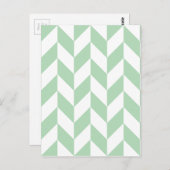 Mint Green Herringbone Pattern Briefkaart (Voorkant / Achterkant)