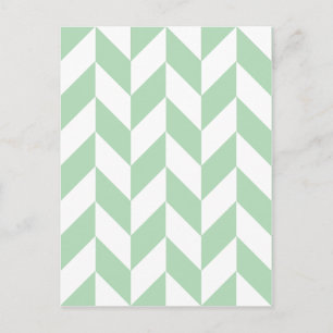 Mint Green Herringbone Pattern Briefkaart