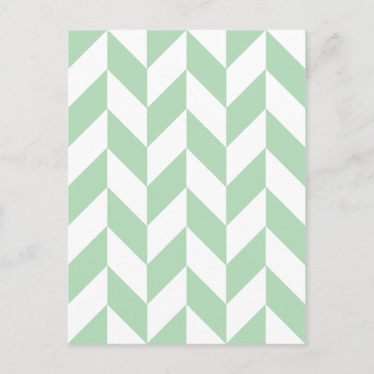 Mint Green Herringbone Pattern Briefkaart (Voorkant)