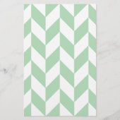 Mint Green Herringbone Pattern Briefpapier (Voorkant)