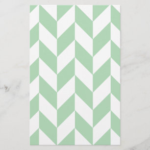 Mint Green Herringbone Pattern Briefpapier