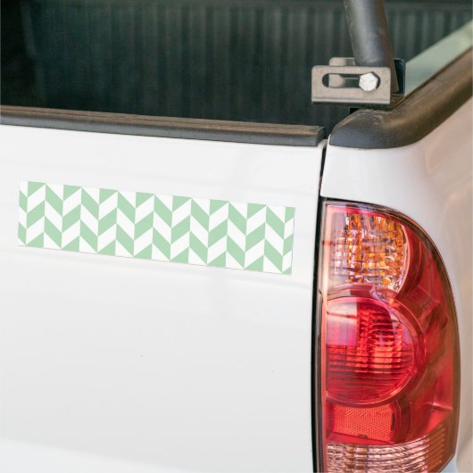 Mint Green Herringbone Pattern Bumpersticker (Op Truck)