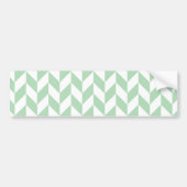 Mint Green Herringbone Pattern Bumpersticker (Voorkant)