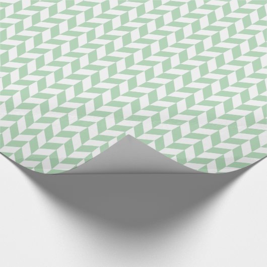 Mint Green Herringbone Pattern Cadeaupapier (Hoek)