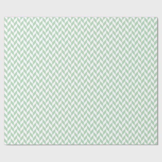 Mint Green Herringbone Pattern Cadeaupapier (Vlak)