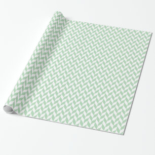 Mint Green Herringbone Pattern Cadeaupapier
