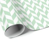 Mint Green Herringbone Pattern Cadeaupapier (Rol Hoek)