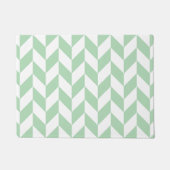 Mint Green Herringbone Pattern Deurmat (Voorkant)