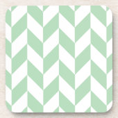 Mint Green Herringbone Pattern Drankjes Onderzetter (Voorkant)