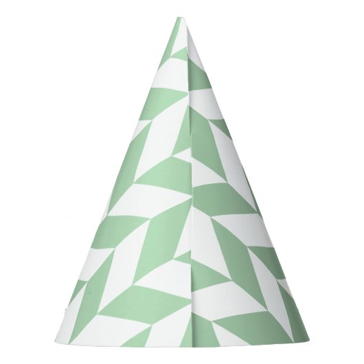 Mint Green Herringbone Pattern Feesthoedjes (Achterkant)
