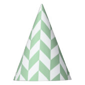 Mint Green Herringbone Pattern Feesthoedjes (Voorkant)