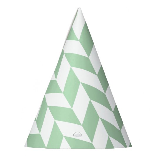 Mint Green Herringbone Pattern Feesthoedjes (Links)