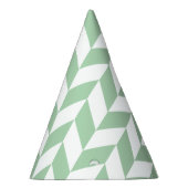 Mint Green Herringbone Pattern Feesthoedjes (Rechts)