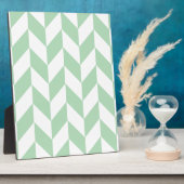 Mint Green Herringbone Pattern Fotoplaat (Zijkant)