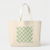 Mint Green Herringbone Pattern Grote Tote Bag (Voorkant)