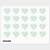 Mint Green Herringbone Pattern Hart Sticker (Vel)