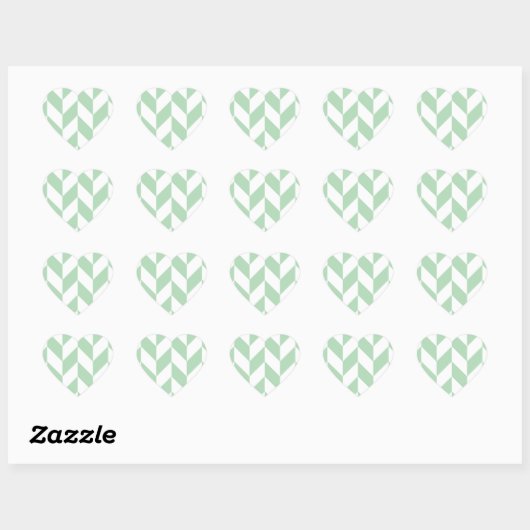 Mint Green Herringbone Pattern Hart Sticker (Vel)