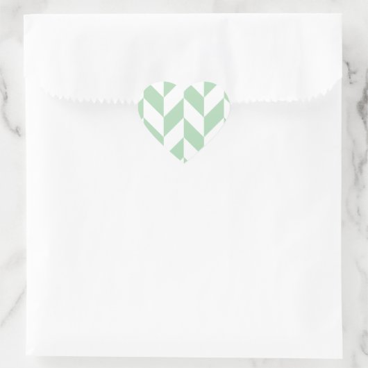 Mint Green Herringbone Pattern Hart Sticker (Tas)