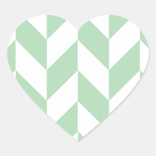 Mint Green Herringbone Pattern Hart Sticker