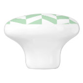 Mint Green Herringbone Pattern Keramische Knop (Zijkant)
